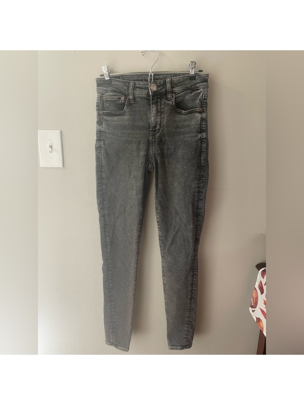 Women’s American Eagle size 2 Gray Soft Knit Skinny Jeans Tote7